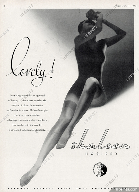 Shaleen (Hosiery, Stockings) 1943 Lovely