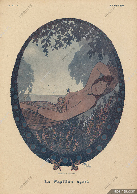 Le Papillon Egaré, 1917 - Armand Vallée The Lost Butterfly, Topless