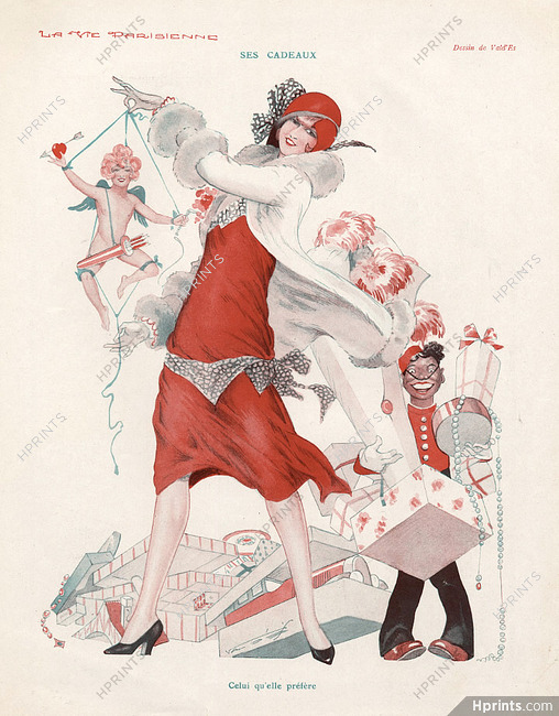 Vald'Es 1929 Christmas Presents, Elegant Parisienne, Bellhop, Angel Puppet