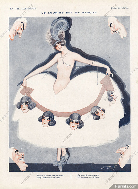 Vald'Es 1921 ''Le Sourire est un Masque'' Gaby, Music hall, Topless Chorus Girl