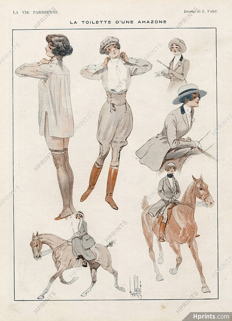 Louis Vallet 1919 ''La toilette d'une amazone'' Horsewoman