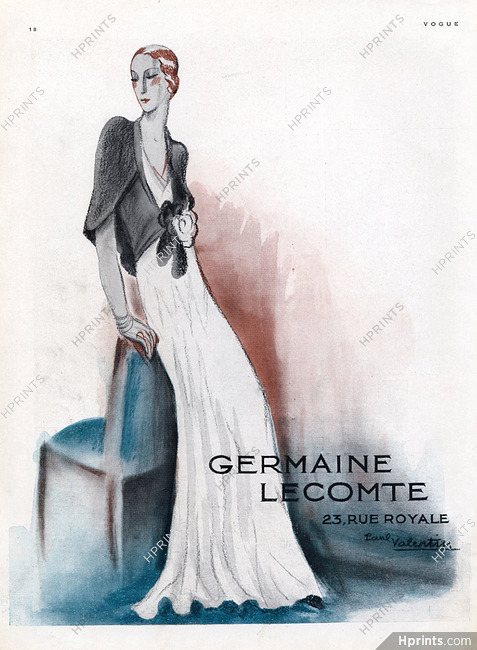 Germaine Lecomte 1930 Evening Gown Paul Valentin