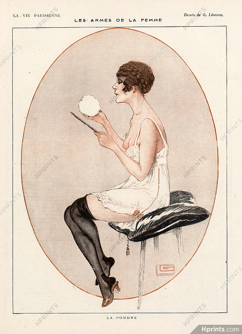 Léonnec 1917 Sexy looking girl, lingerie, make-up