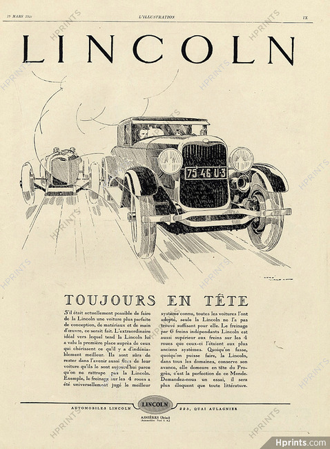 Lincoln 1927 René Vincent