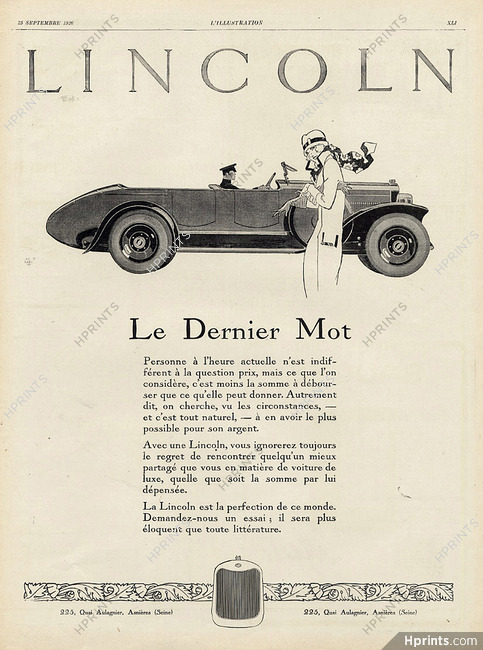 Lincoln 1926 René Vincent