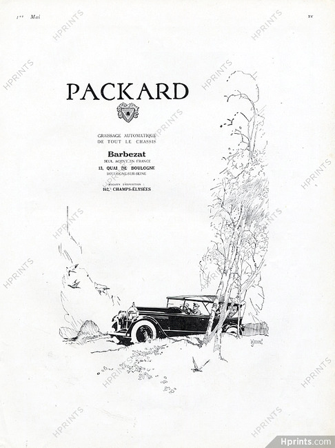 Packard 1926 Signed W Jardin