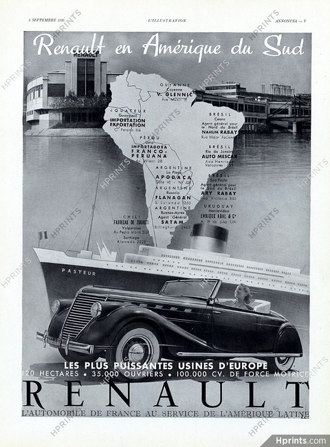 Renault 1939 Transatlantic Liner Pasteur, South America