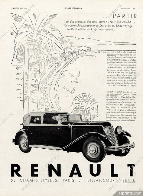 Renault 1930 La Riviera Nervastella Cannes