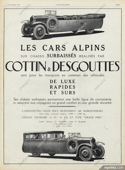 Cottin & Desgouttes 1926 Les Cars Alpins