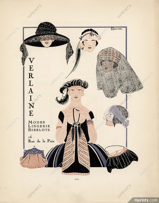 Verlaine (Fashion Goods) 1920 Gazette du Bon Ton, Signed by Aendel