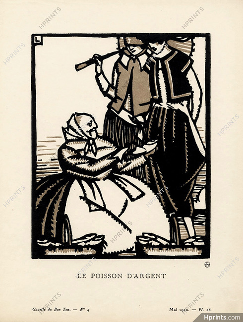Le Poisson d'Argent, 1920 - Maurice Leroy. La Gazette du Bon Ton, n°4 — Planche 26