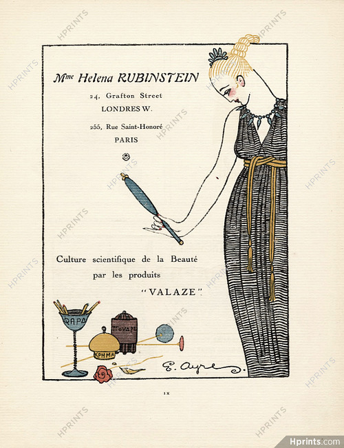 Helena Rubinstein (Cosmetics) 1921 "Valaze" Gazette du Bon Ton