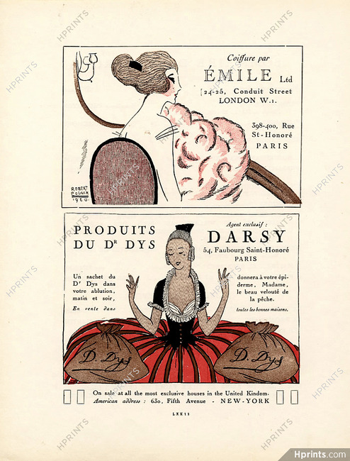 Emile (Hairstyle) & Dr Dys Darsy (Cosmetics) 1920 Robert Polack, & Pigeat, Gazette du Bon Ton