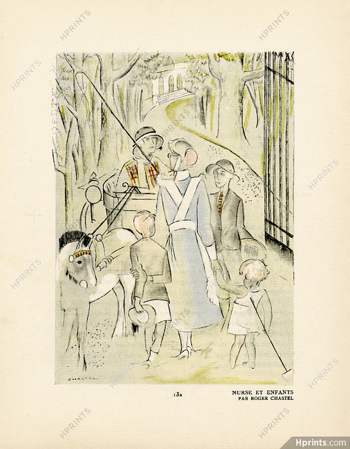 Nurse et Enfants, 1923 - Roger Chastel. La Gazette du Bon Ton, n°3