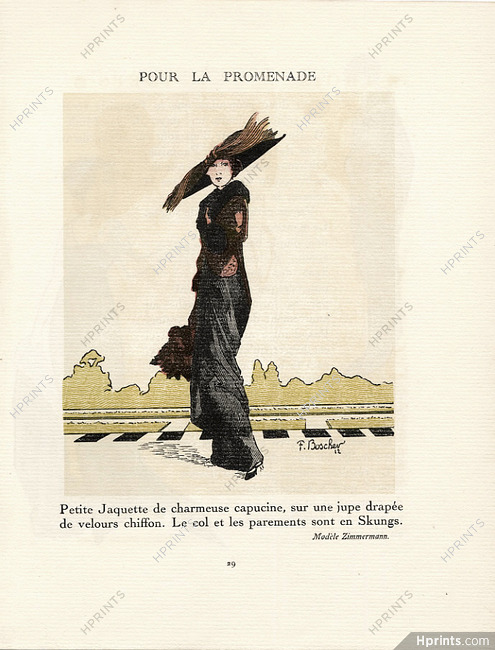 Zimmermann 1912 "Pour la Promenade" F. Boscher, Gazette du Bon Ton