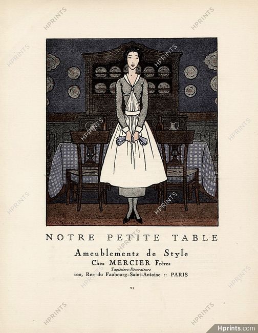 Mercier Frères 1921 "Notre petite table" Pierre Brissaud, la Gazette du Bon Ton