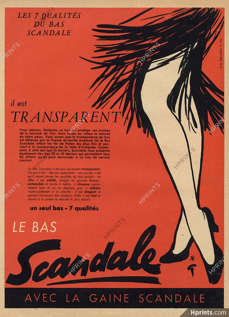 Scandale (Stockings) 1952 Gruau