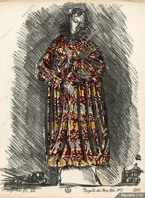 Croquis de Modes, 1920 - Raoul Dufy. La Gazette du Bon Ton, n°1 — Croquis N°8