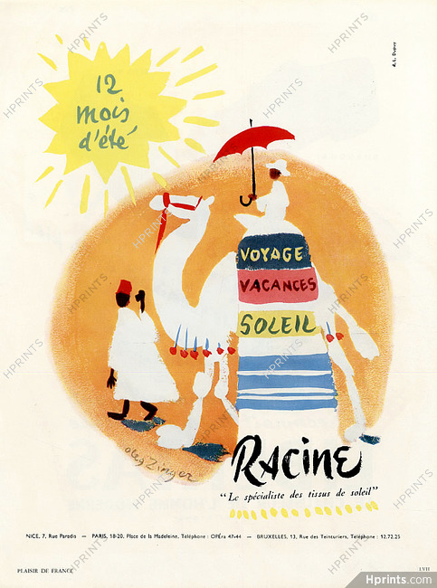 Racine (Fabric) 1950 Oleg Zinger, Camel