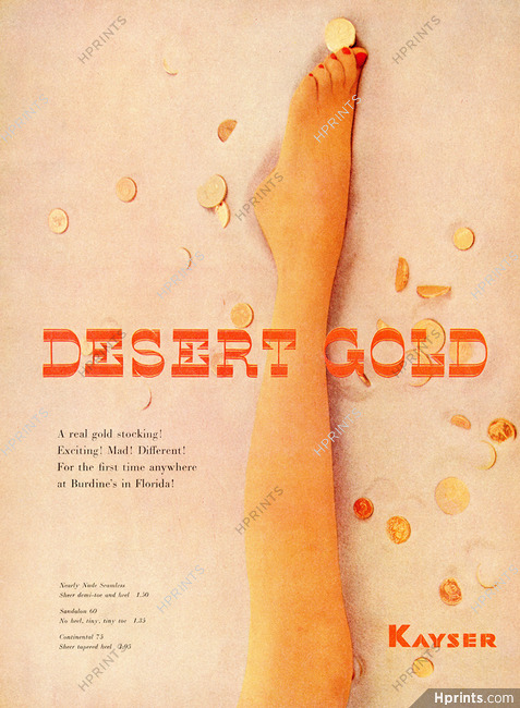 Kayser (Hosiery, Stockings) 1956 Desert Gold