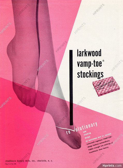 Larkwood (Hosiery, Stockings) 1947 Vamp-Toe* Stockings