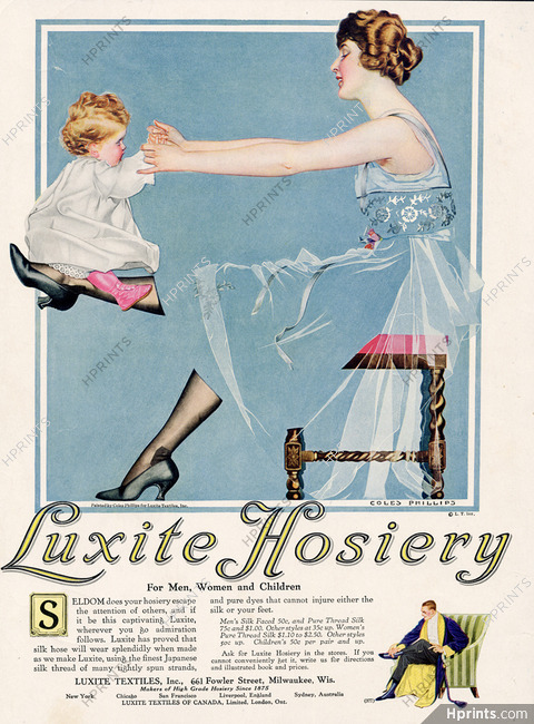 Luxite Textiles (Hosiery, Stockings) 1918 Coles Phillips