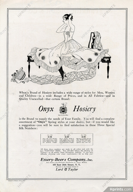 Onyx Hosiery (Hosiery, Stockings) 1916