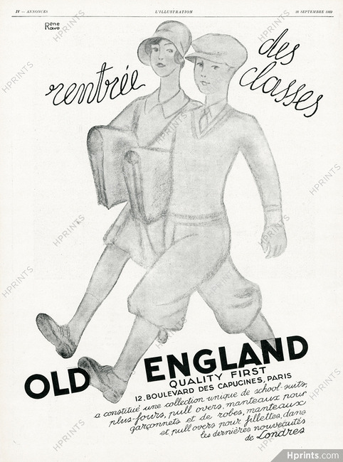 Old England 1929 Children's fashion, René Ravo