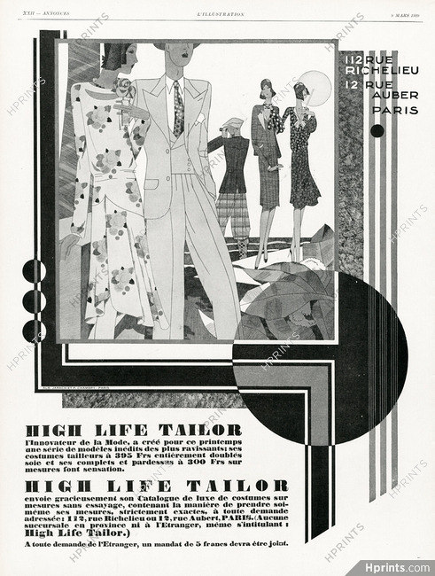 High Life Tailor 1929 Fashion, Art Deco