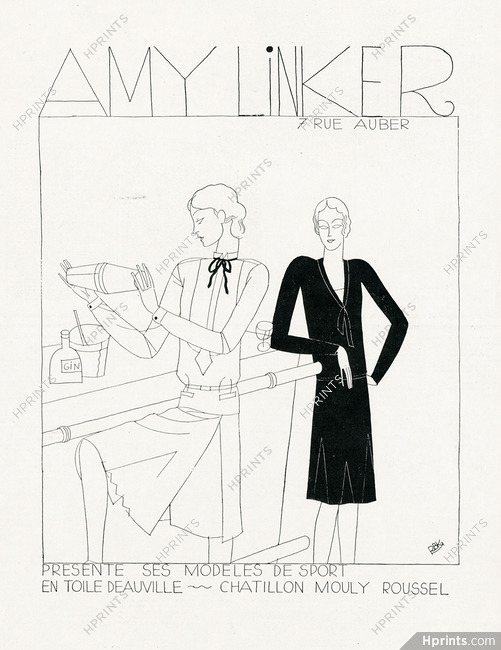 Amy Linker (Sport) 1929 Cocktail, Chatillon Mouly Roussel