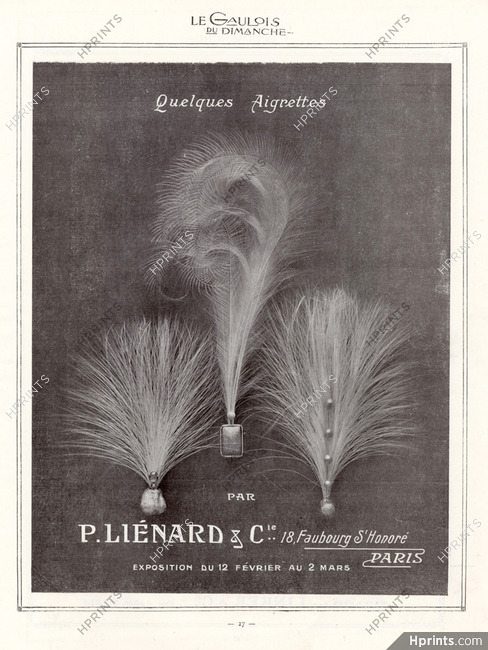 Paul Liénard 1912 "Aigrettes" Feathers