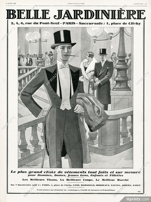 Belle Jardinière 1929 Men's Clothing, Dandy, G. Cazenove