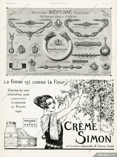 Répessé (Joaillier) 1922 Crème Simon
