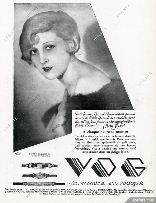 VOG (Watches) 1929 Photo Lorelle