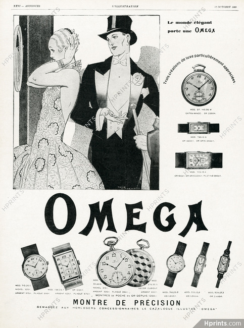 Omega 1929 Le Monde élégant, René Vincent (version B)