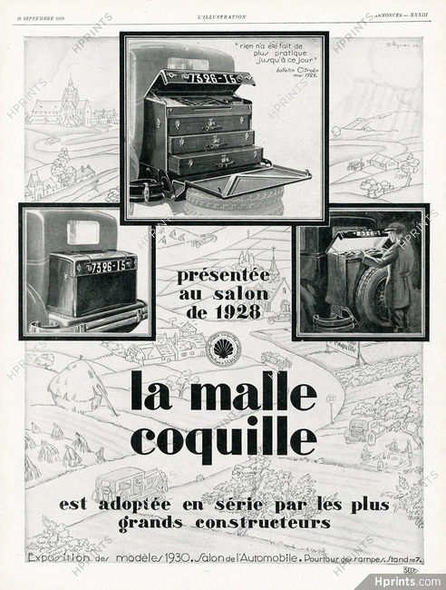 La Malle Coquille (Luggage) 1929 Trunk, Illu. Agnès
