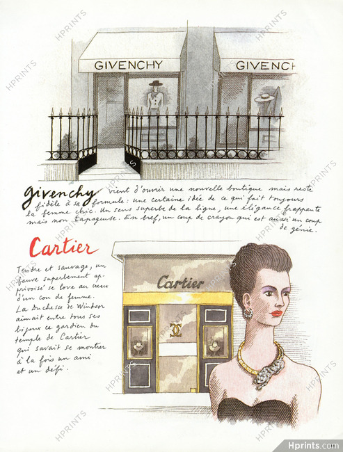 Cartier, Givenchy 1987 Duchesse de Windsor, Shop Windows, L'Avenue Montaigne, Pierre Le Tan, Text Flora Groult