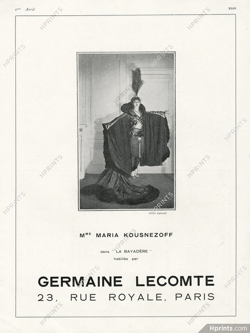 Maria Koustnetzoff 1926 "La Bayadère", Germaine Lecomte, Photo Boris Lipnitzki