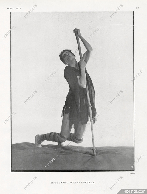 Serge Lifar 1929 "Le Fils Prodigue", Photo Barré