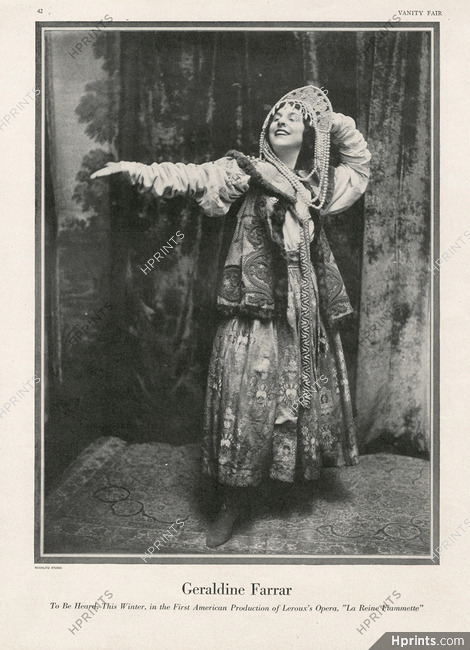 Geraldine Farrar 1918 "La Reine Fiammette" Xavier Leroux Opera