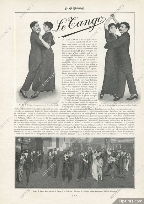 Le Tango Argentin 1912 "un pas de tango et un pas de Maxixe" par le Professeur B. Bottallo & Mrs Bottallo