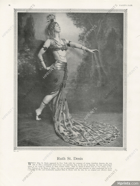 Ruth Saint Denis as Nur Jehan 1916 American Dancer, Indian princess costume