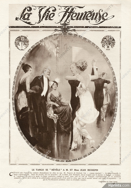 René Lelong 1913 "Le Tango" Mr & Mrs Jean Richepin, Dancer
