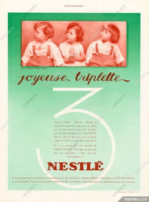 Nestlé 1930 Triplette, Photo Manuel Frères