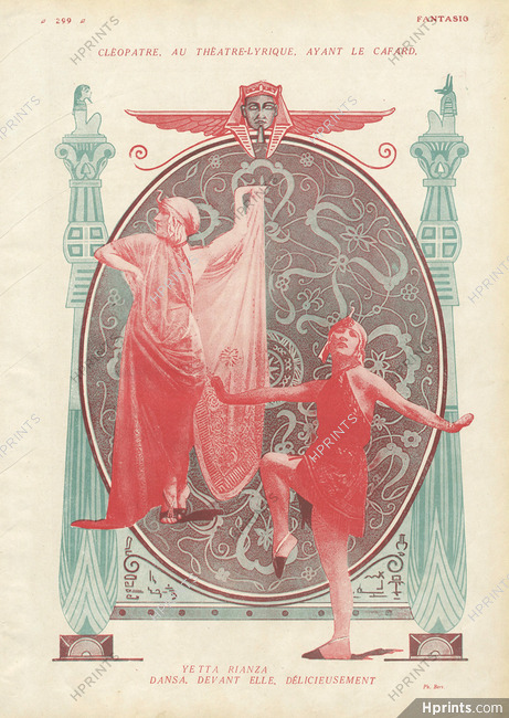 Cléopâtre au Théâtre Lyrique, 1919 - Yetta Rianza Egyptian Costume, Dance