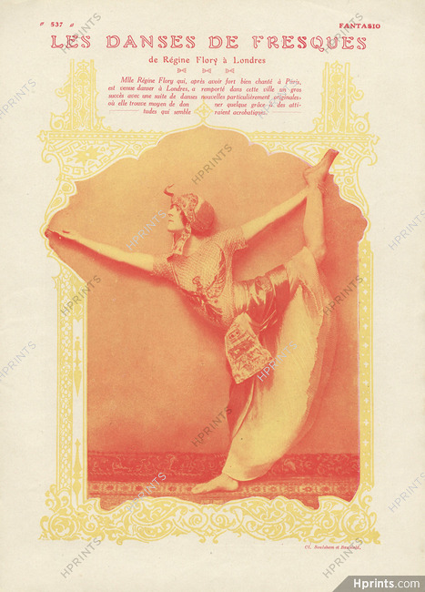 Régine Flory in London 1914 "Les Danses de Fresques" Dancer, Egyptian Costume
