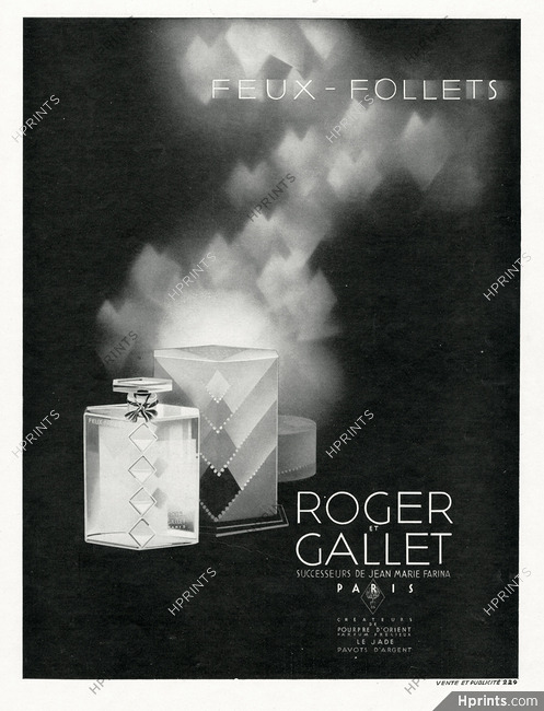 Roger & Gallet (Perfumes) 1930 Feux-Follets, Art Déco