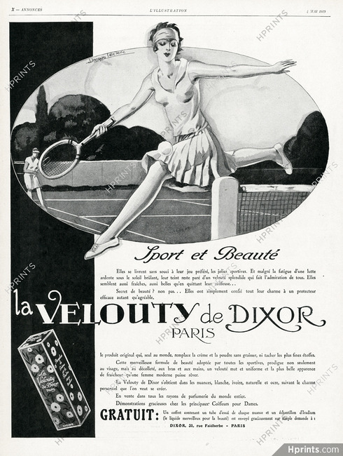 Dixor 1929 Tennis, La Velouty De Dixor, Jacques Leclerc