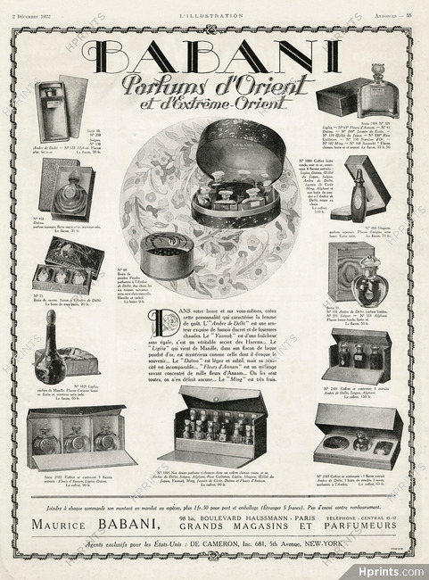 Maurice Babani (Perfumes) 1922 Parfums d'Orient, Coffrets
