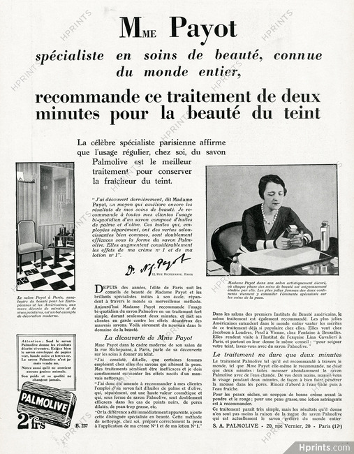 Palmolive 1929 Mme Payot